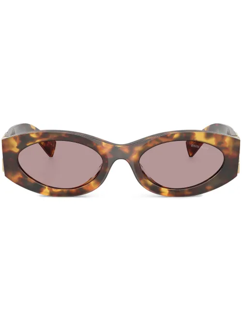 Lunettes de soleil à logo lettre - Miu Miu Eyewear - Modalova