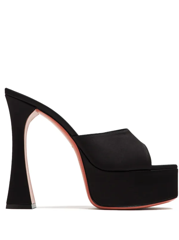 Amina Muaddi 140mm Dalida Platform Sandals Black FARFETCH