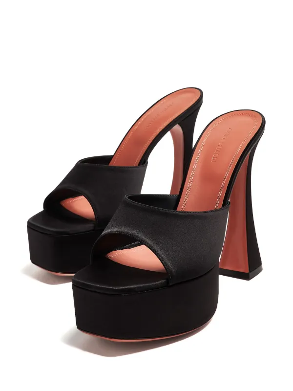 Amina Muaddi 140mm Dalida Platform Sandals | Black | FARFETCH