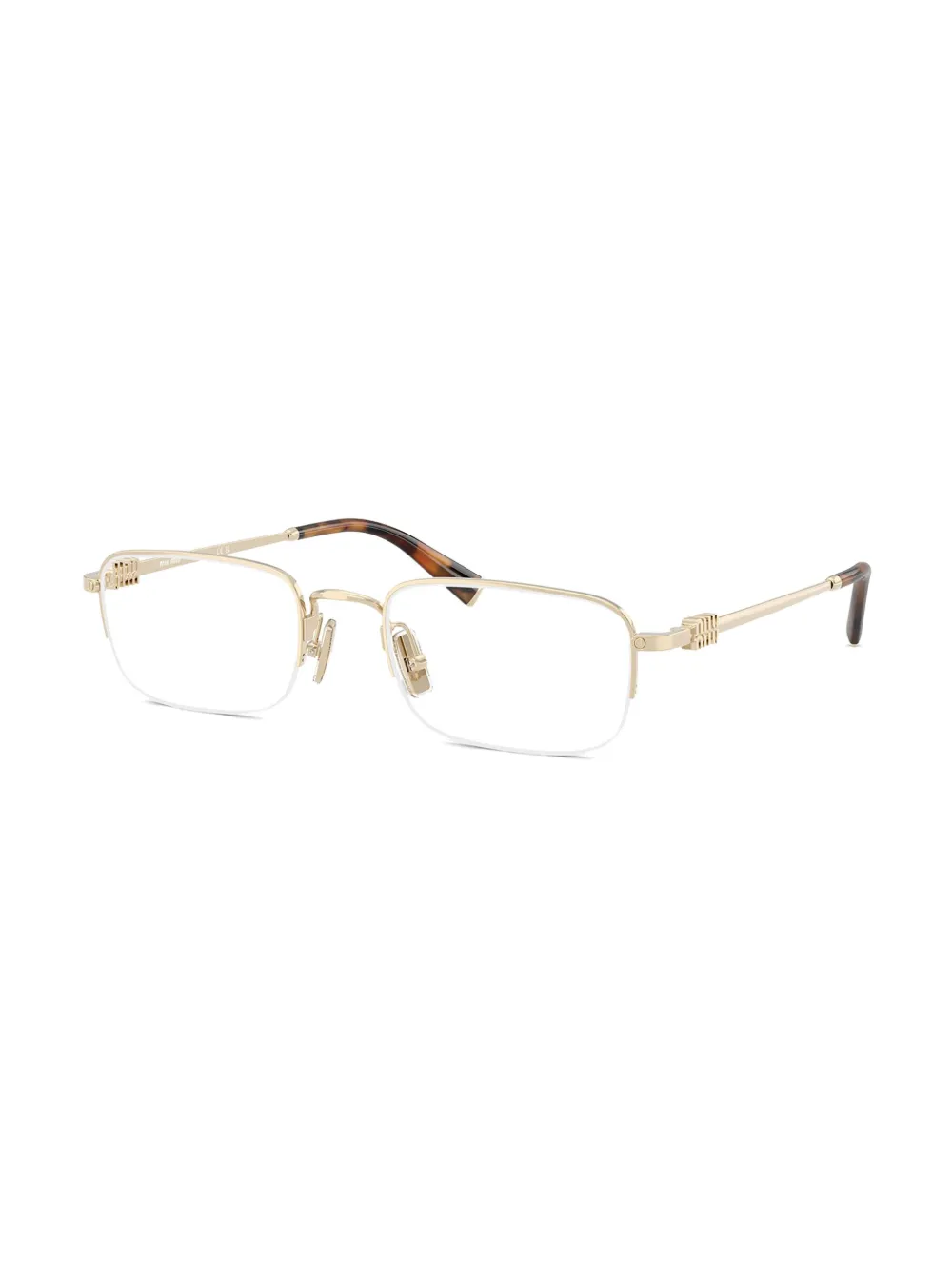 Miu Miu Eyewear Bril met rechthoekig montuur - Goud