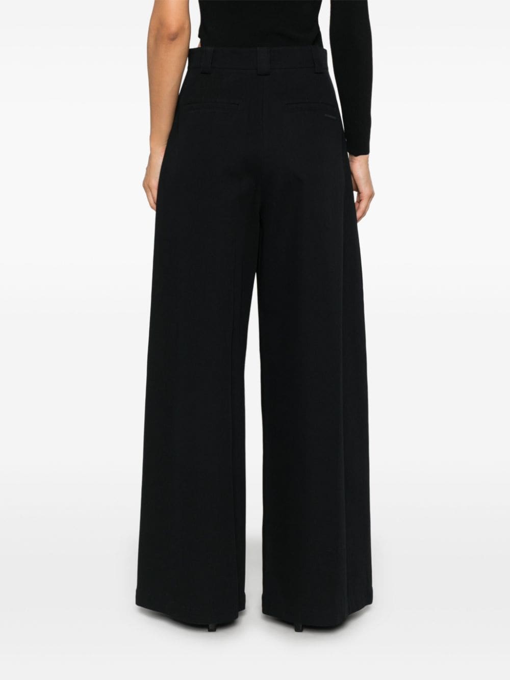 Shop Alexander Wang High-waisted Wide-leg Trousers In Black