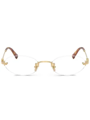 Miu Miu Eyewear リムレス眼鏡フレーム | ゴールドトーン | FARFETCH JP