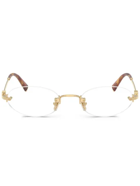Miu Miu Eyewear logo-plaque round-frame glasses