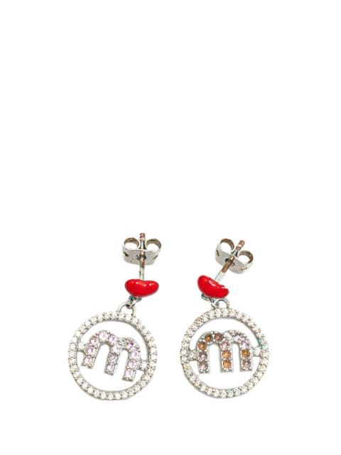 Miu Miu Pre-Owned 21st Century Platinum Micro Candy Jewels Push Back costume earrings