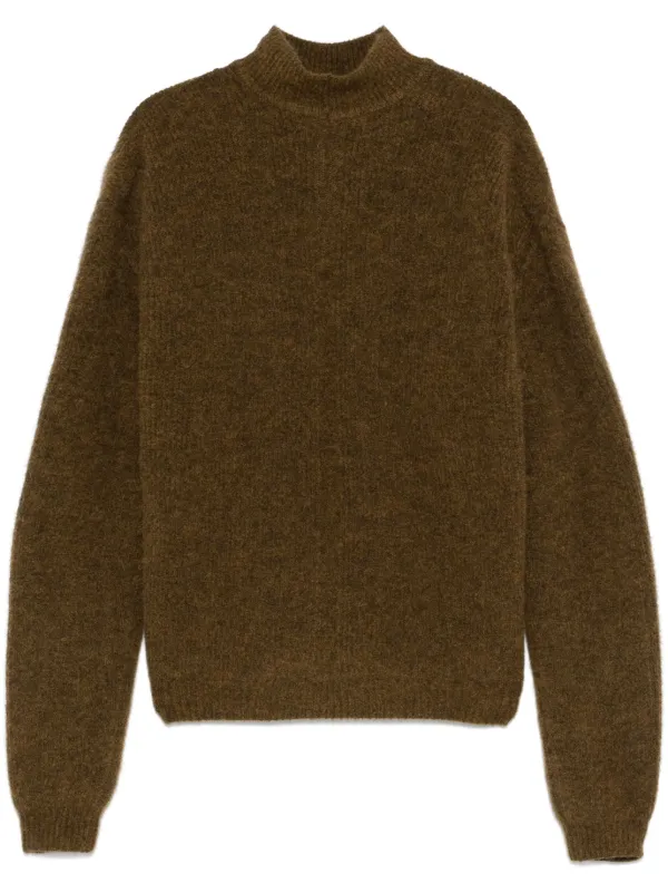 Rick Owens モックネック セーター | ブラウン | FARFETCH JP Rick Owens モックネック セーター | ブラウン | FARFETCH JP