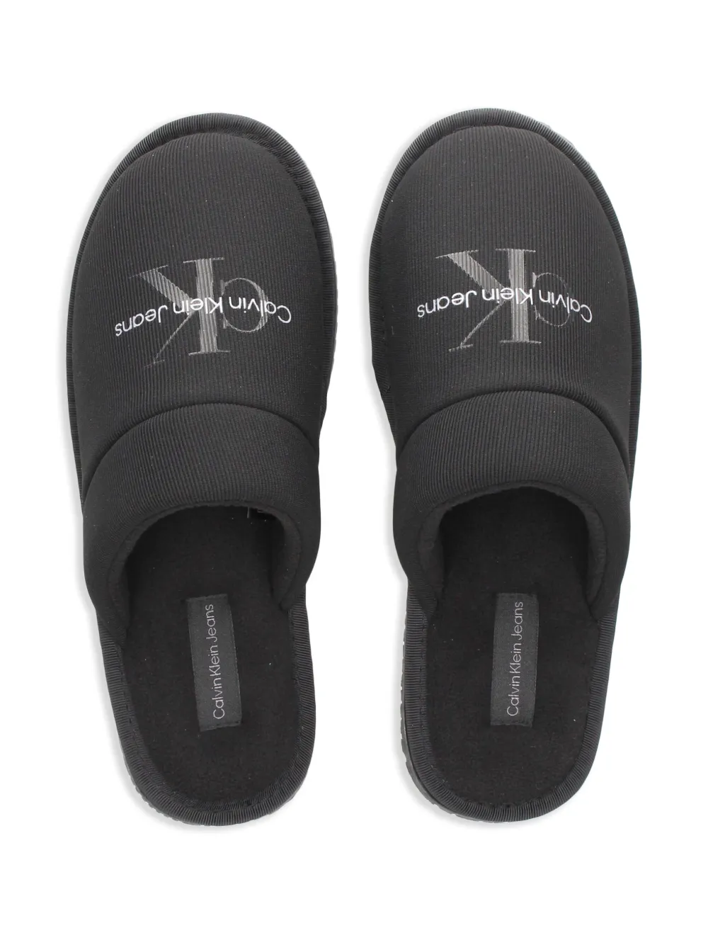 Calvin Klein Jeans logo slippers Black