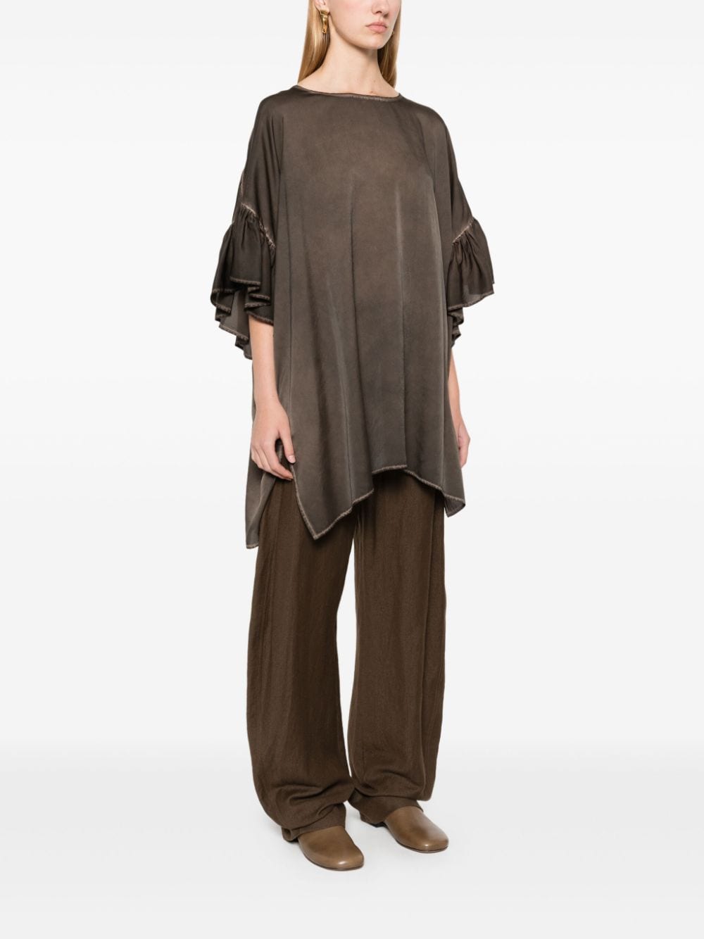 Shop Uma Wang Talip Blouse In Brown