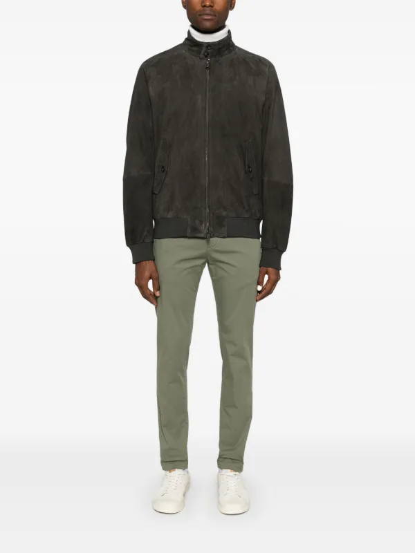 Baracuta G9 Harrington Panelled Suede Jacket Black FARFETCH IN