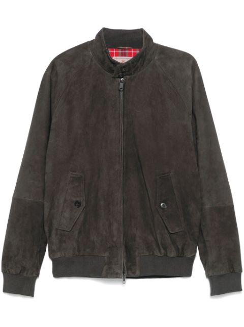 Baracuta G9 Harrington panelled suede jacket