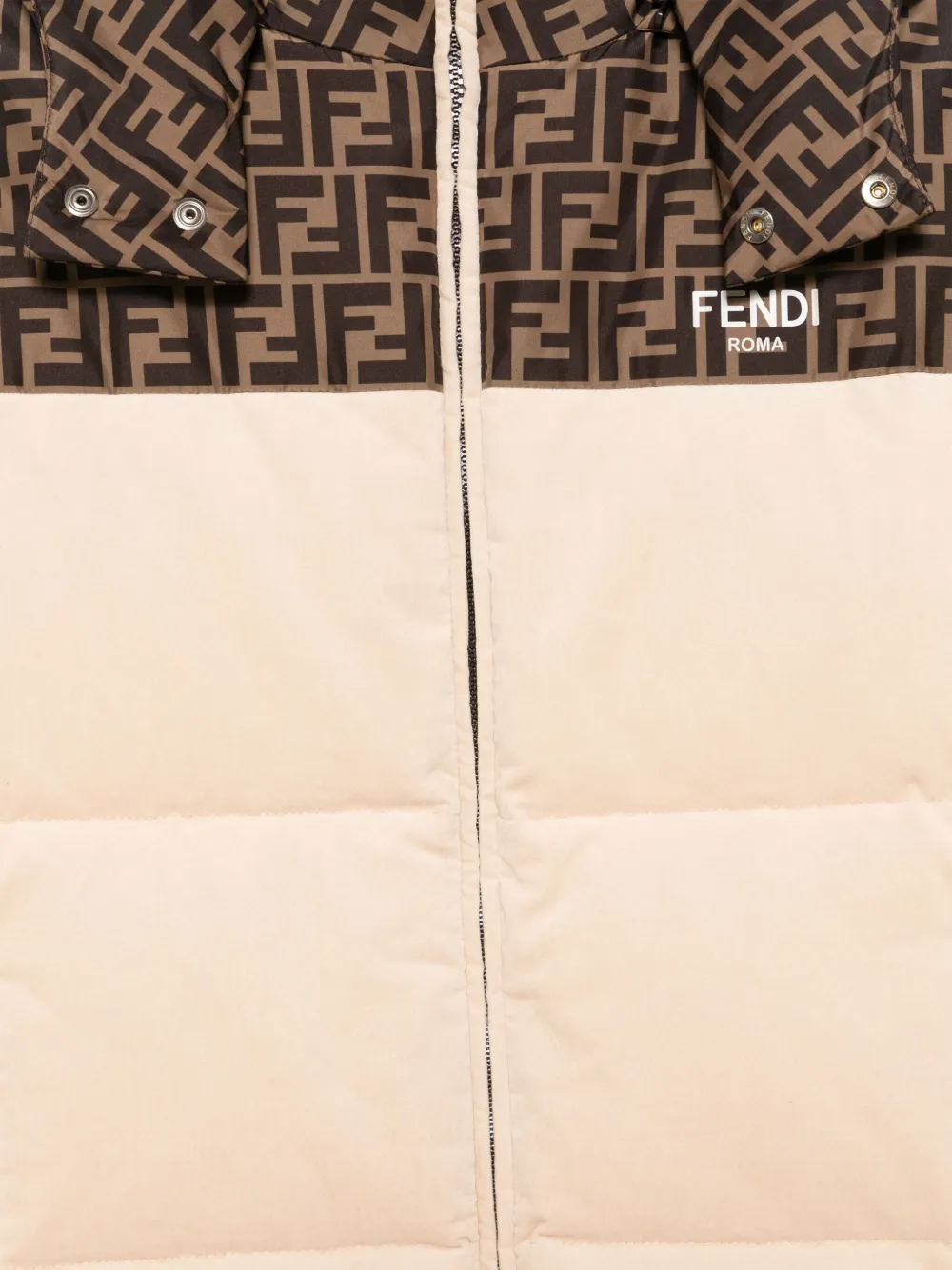Fendi Kids Fluwelen jack met FF-vlak Beige