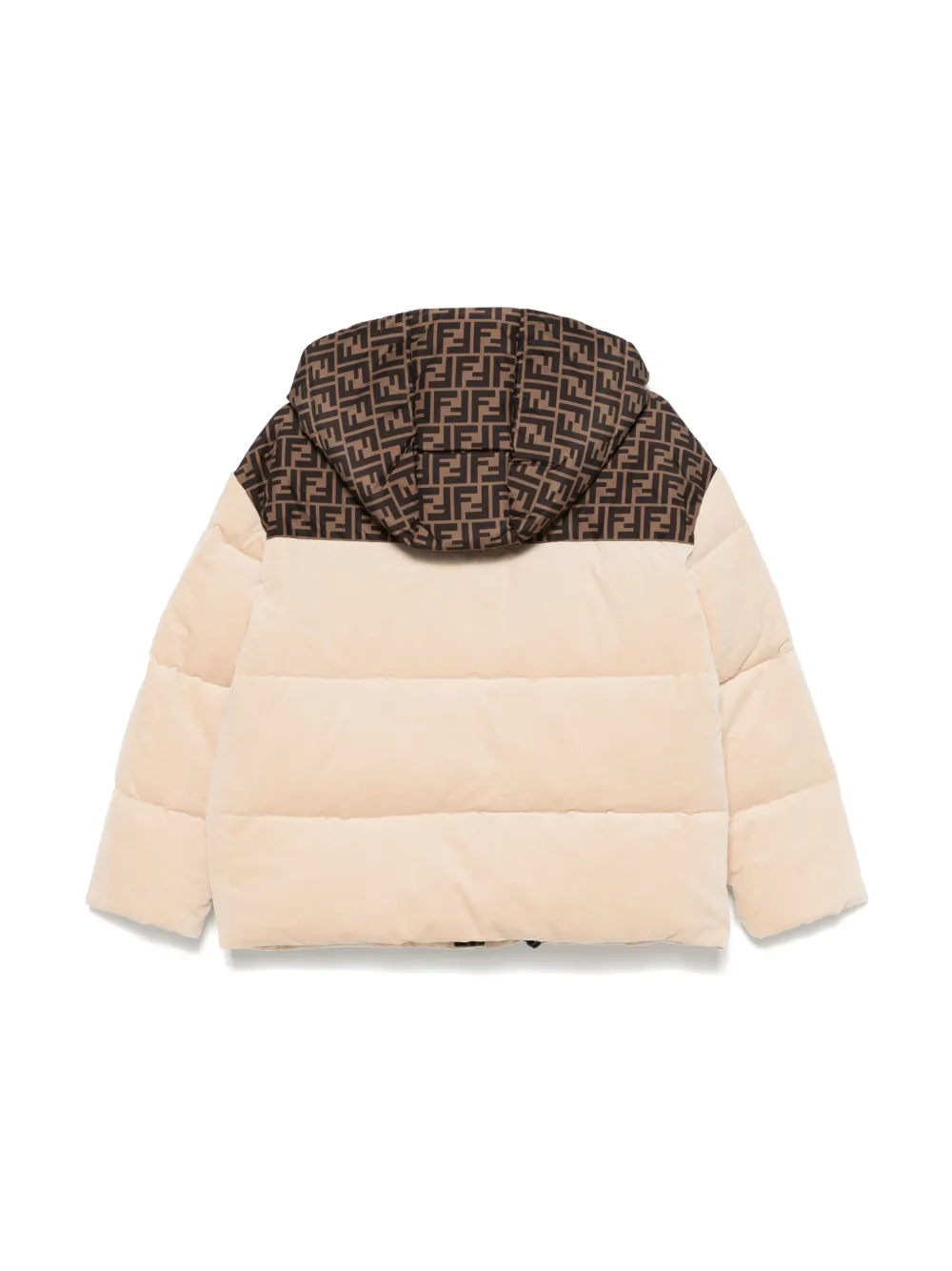 Fendi Kids Fluwelen jack met FF-vlak Beige