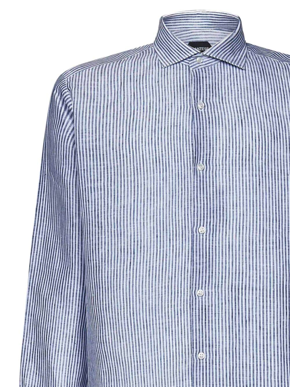 Shop Franzese Collection James Bond Striped Shirt In Blue