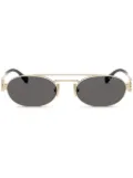 Miu Miu Eyewear logo-lettering sunglasses - Gold