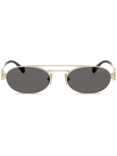 Lunettes de soleil à logo lettre - Miu Miu Eyewear - Modalova