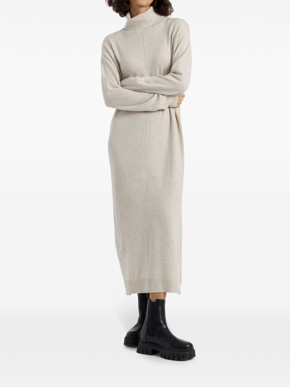 Chinti & Parker Roll Neck Dress - Beige