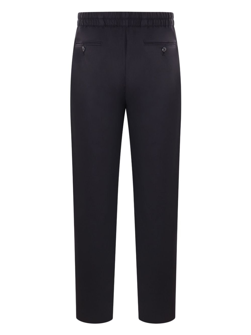 Shop Giorgio Armani Elasticated-waistband Trousers In Blue