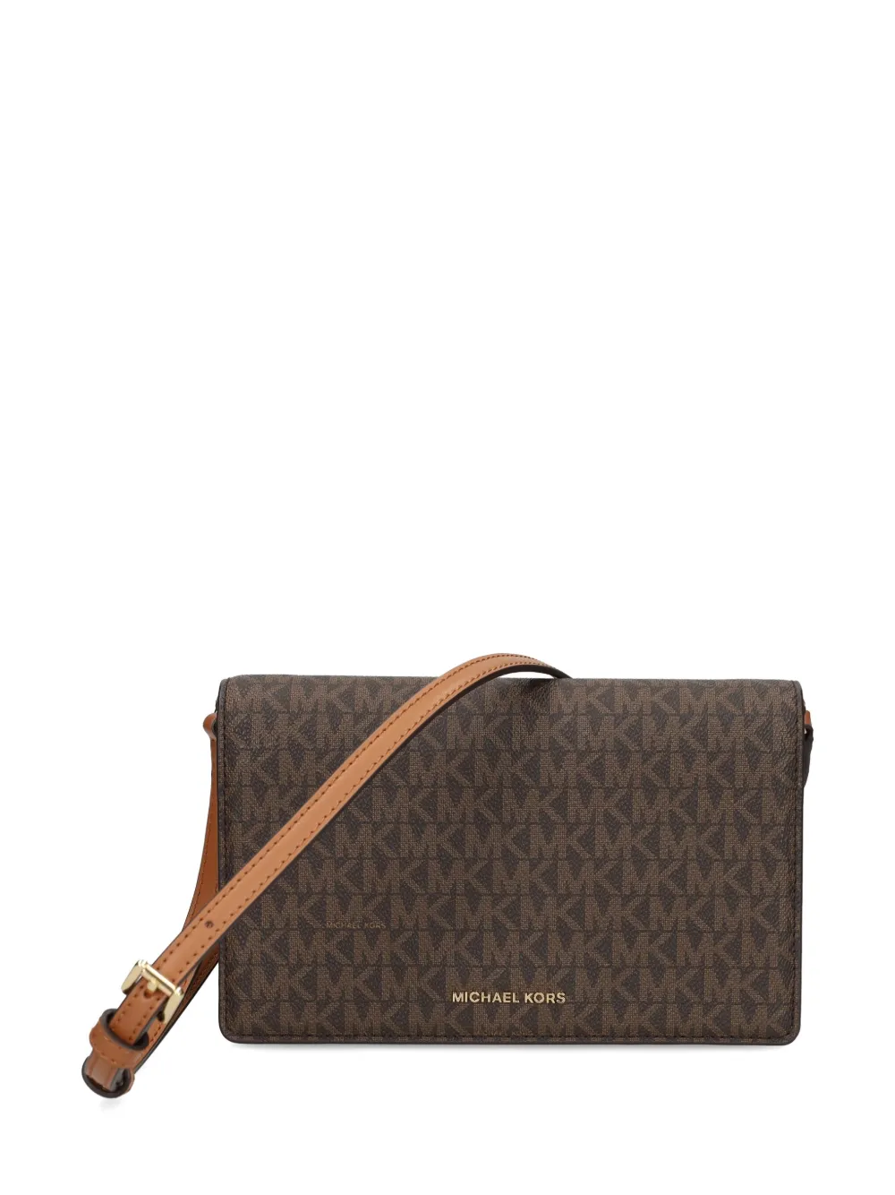 Michael Michael Kors Monogram-logo Crossbody Bag In Brown