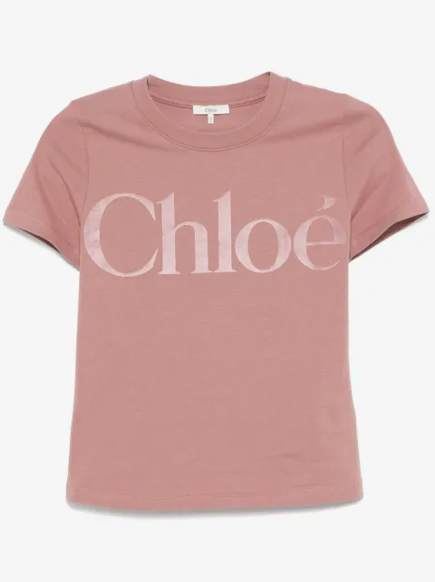 Chloé flocked-logo T-shirt