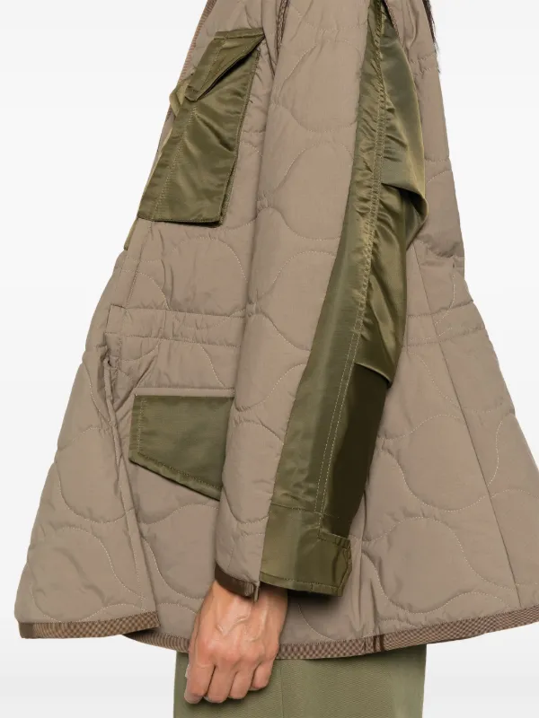 Sacai キルティング ジャケット | ブラウン | FARFETCH JP