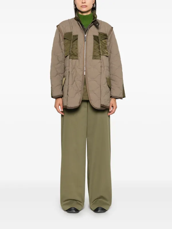 Sacai キルティング ジャケット | ブラウン | FARFETCH JP