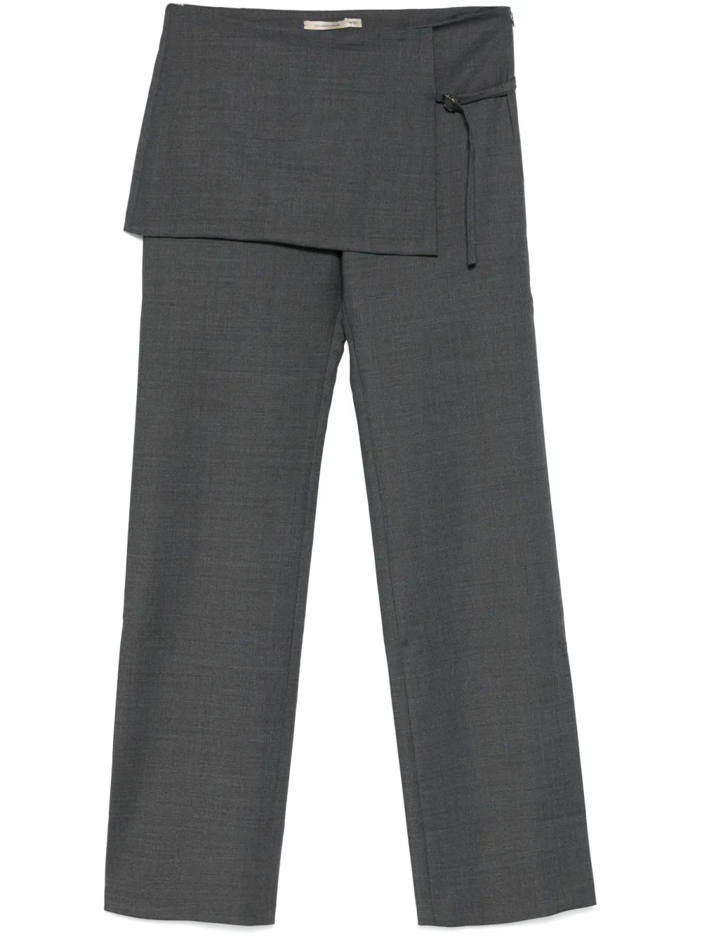 ARCHIVE-Light khaki mid-rise pants with overlapping fixed