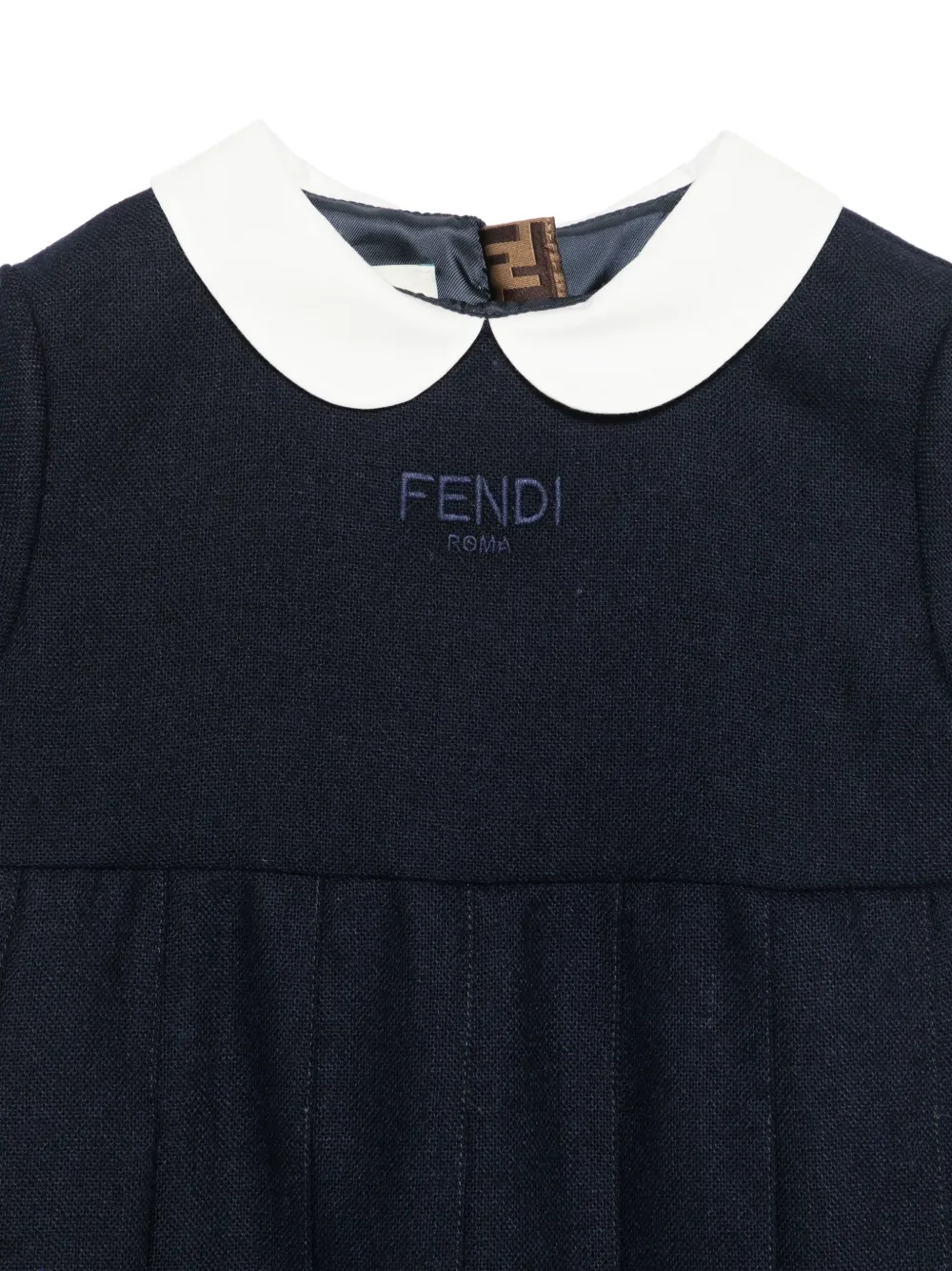 Fendi Kids Jurk met geplooide rok Blauw