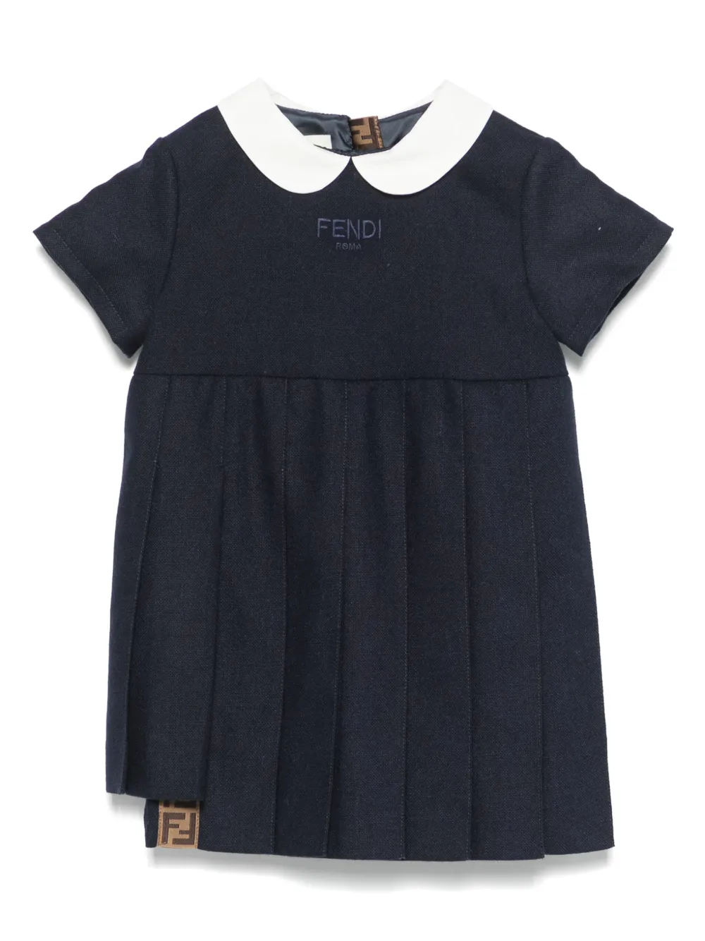 Fendi Kids プリーツ ワンピース - ブルー Fendi Kids プリーツ ワンピース - ブルー