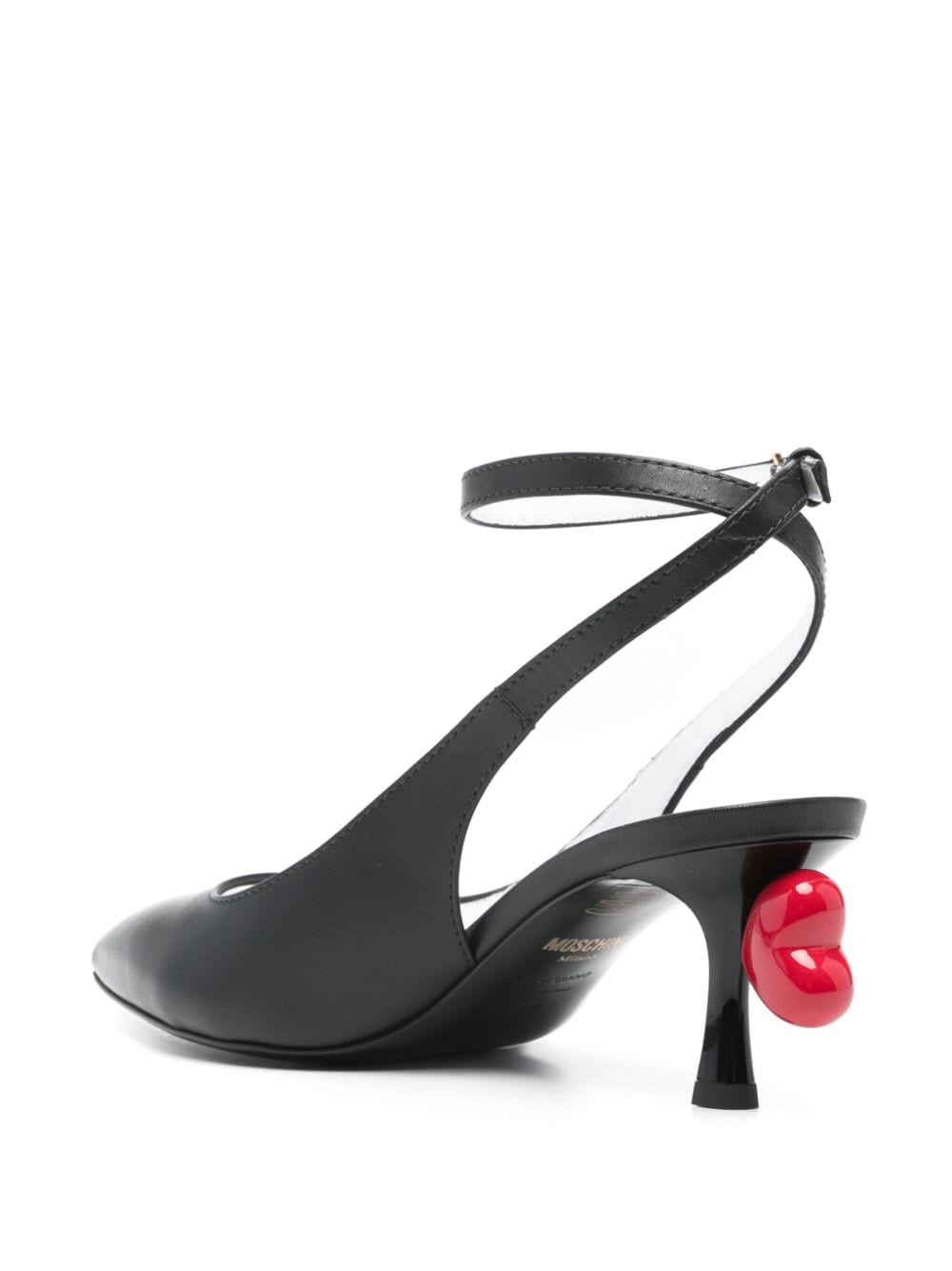 Moschino 70mm heart-appliqué pumps Black