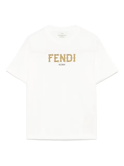 Fendi Kids playera con aplique del logo