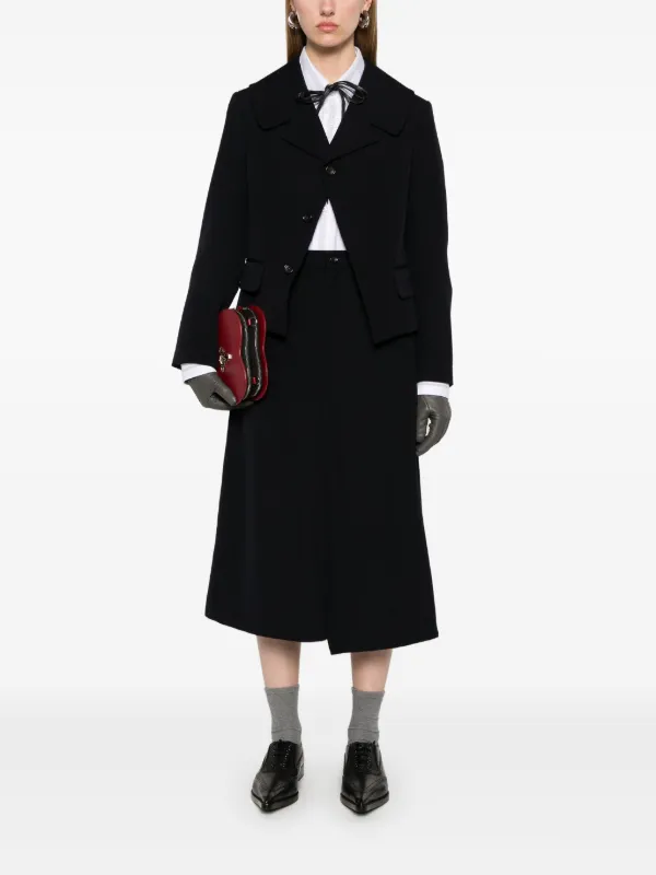 Comme Des Garçons Comme Des Garçons Wool Midi Skirt | Blue
