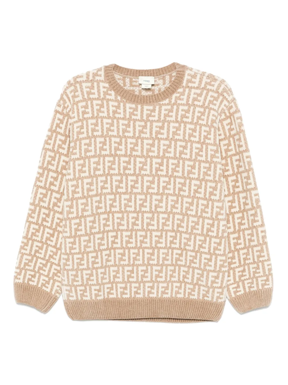 Fendi Kids Trui met FF-jacquard Beige