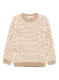 Fendi Kids FF-jacquard sweater - Neutrals
