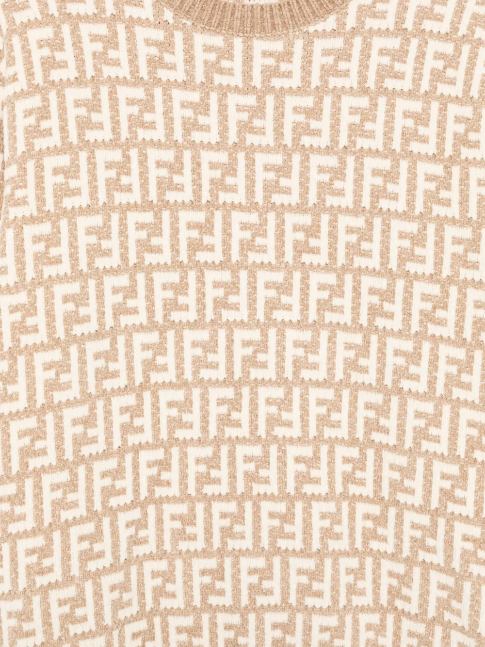 Fendi Kids Trui met FF-jacquard Beige