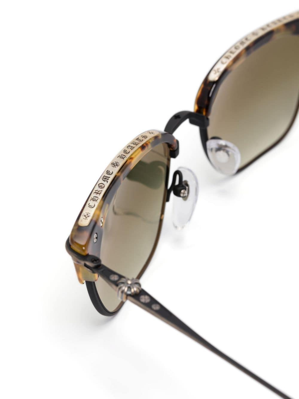 Shop Chrome Hearts Sluntradiction Sunglasses In 褐色