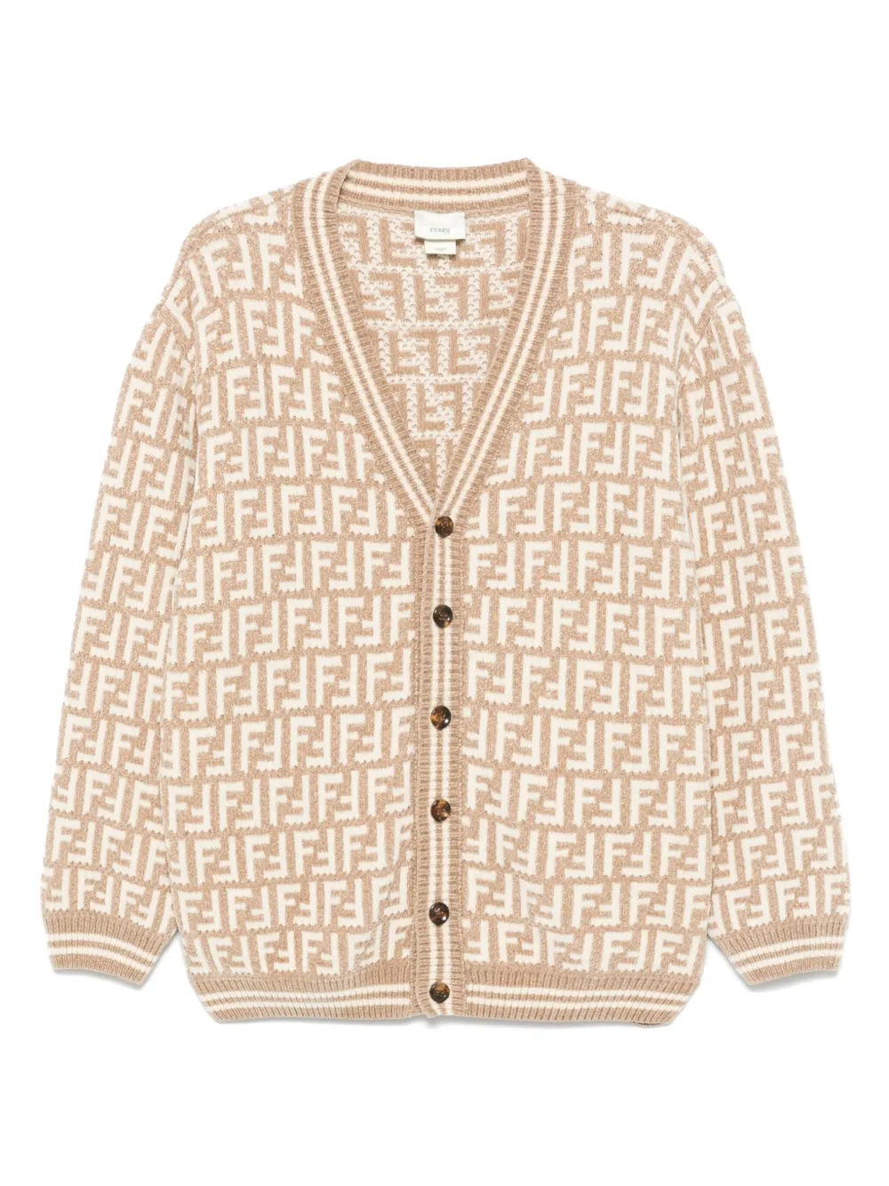 Fendi Kids Vest met FF-jacquard Beige