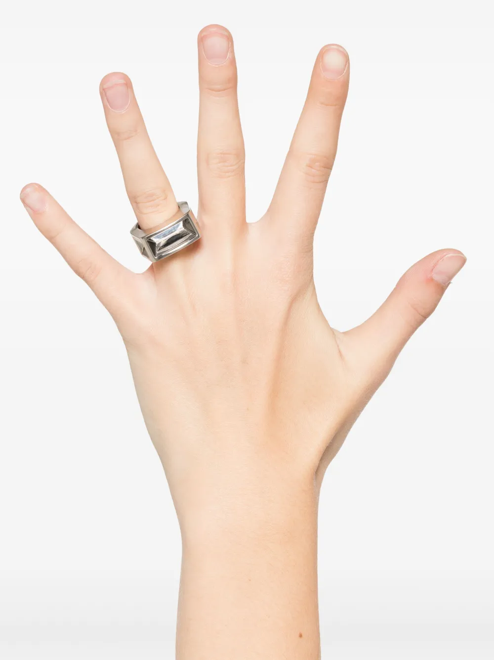 Rick Owens Imploded Ring In Silver