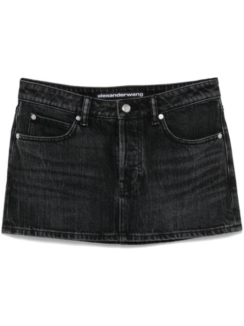 Alexander Wang crystal denim mini skirt Women