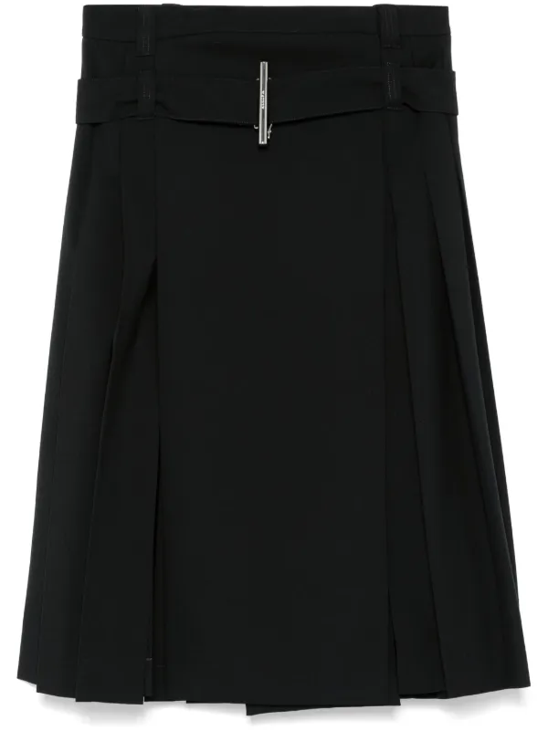 スカート ALEXANDER MCQUEEN FLARED BLACK SKIRT IN SILK BLEND Black Flared skirt Alexander McQueen - SchaferandweinerShops