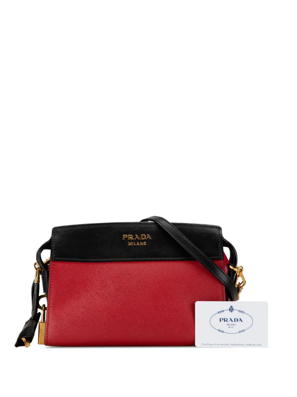 Prada Pre Owned 2013 2023 Saffiano And City Calf Esplanade Crossbody Bag Black FARFETCH AO
