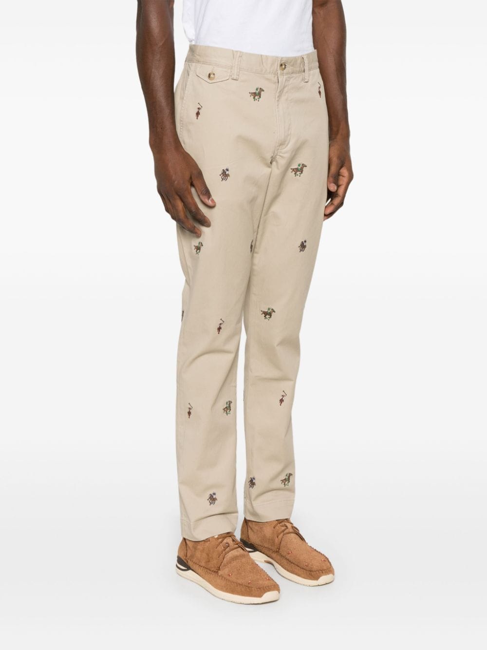 Shop Polo Ralph Lauren Slim-cut Trousers In Neutrals