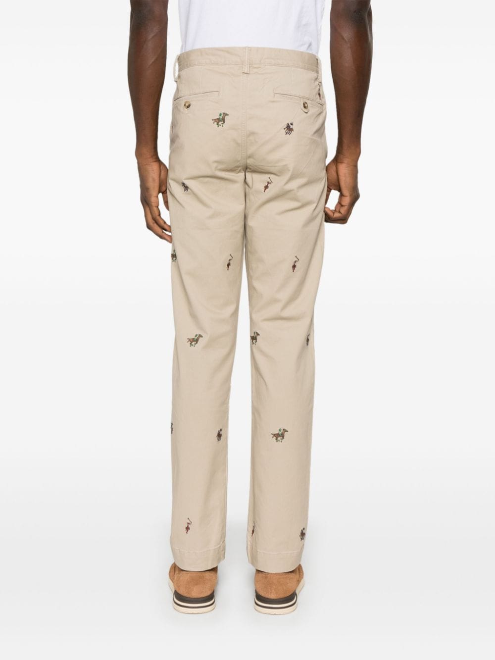 Shop Polo Ralph Lauren Slim-cut Trousers In Neutrals