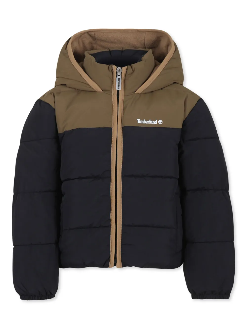 Timberland Kids フーデッド パデッドジャケット - ブラック Timberland Kids フーデッド パデッドジャケット - ブラック