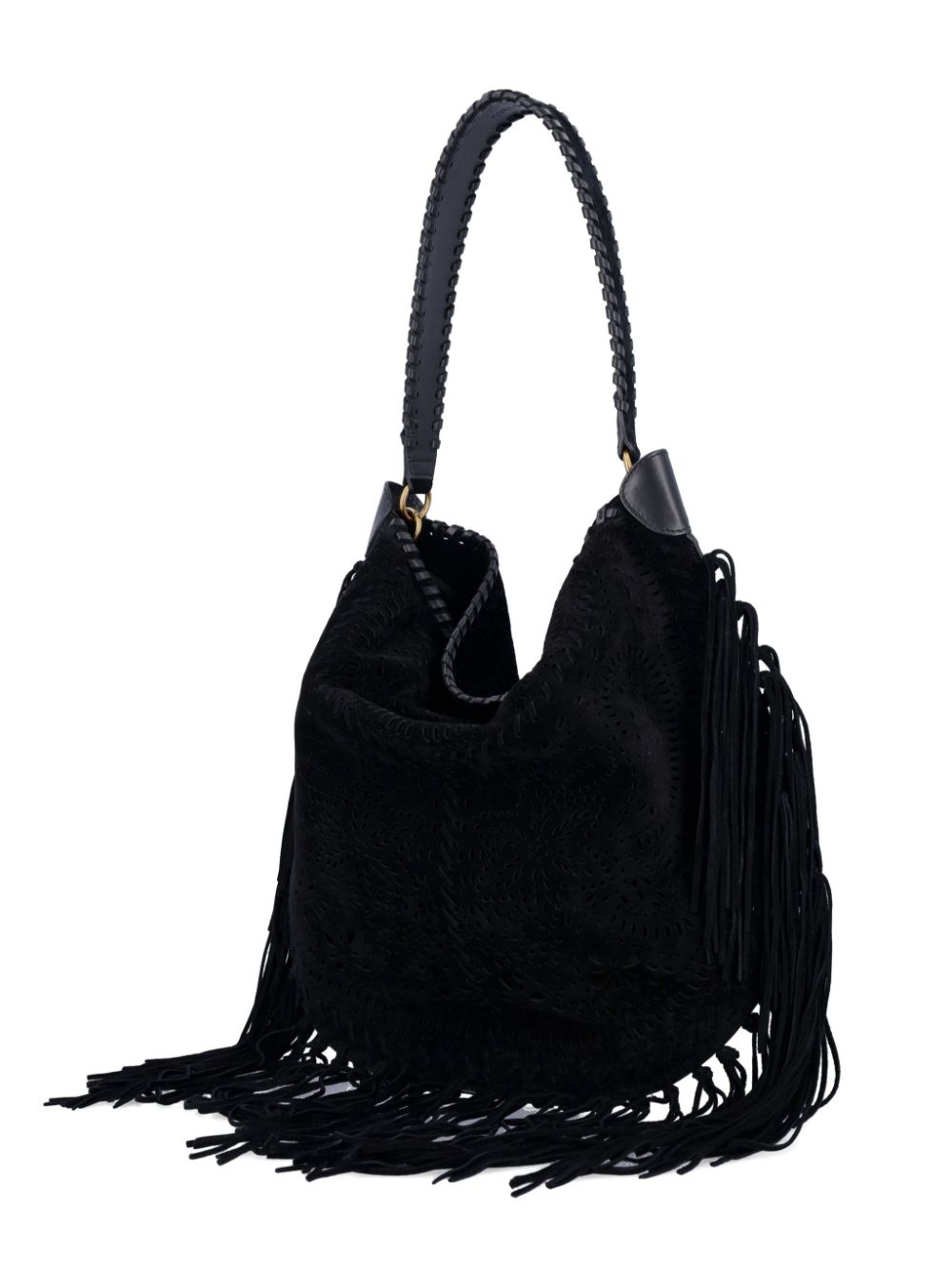 Shop Isabel Marant Oskan Hobo Fringe Tote Bag In Black