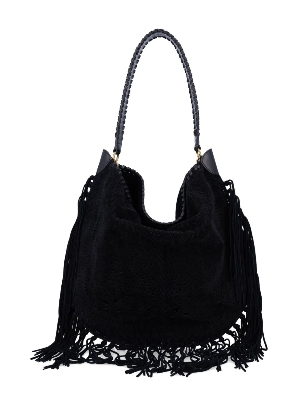 Shop Isabel Marant Oskan Hobo Fringe Tote Bag In Black