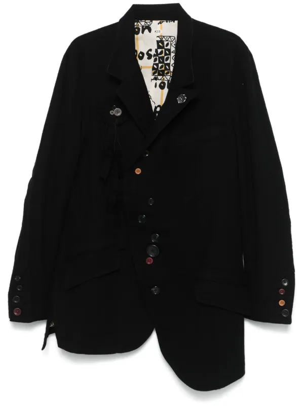 KHOKI Decorative Button Detail Jacket | Black | FARFETCH IN