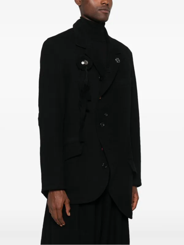 KHOKI Decorative Button Detail Jacket | Black | FARFETCH IN