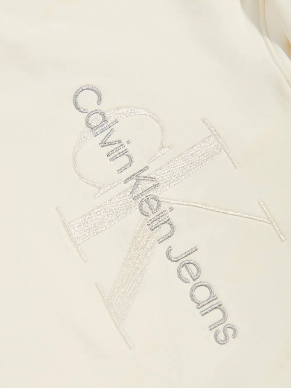Calvin Klein Kids Hoodie met geborduurd logo Beige