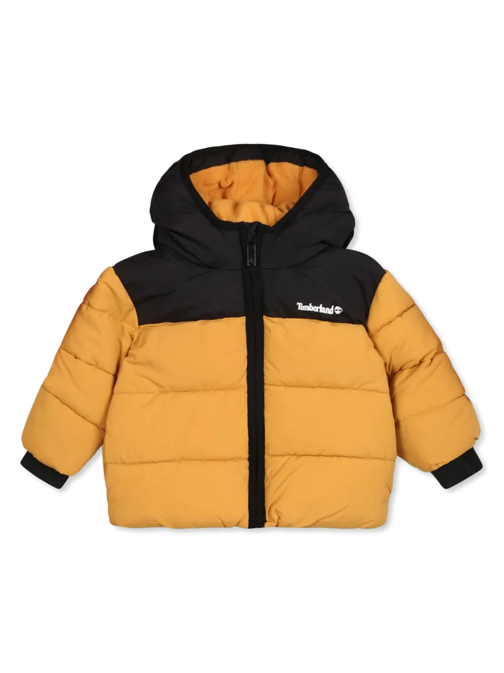 Timberland Kids フーデッド パデッドジャケット - イエロー Timberland Kids フーデッド パデッドジャケット - イエロー