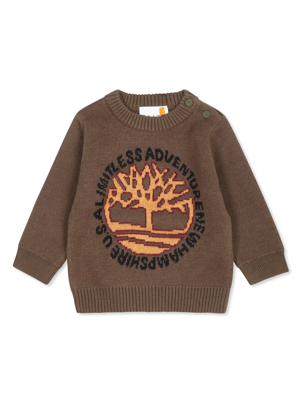 Timberland Kids suéter con cuello redondo y botones | verde | Image 1