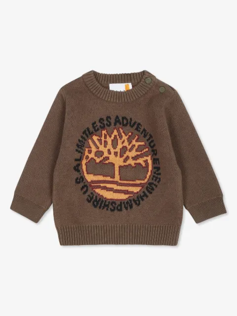 Timberland Kids suéter con cuello redondo y botones